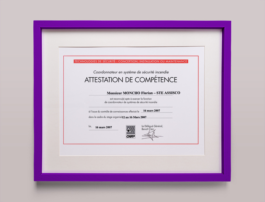 Attestation florian moncho